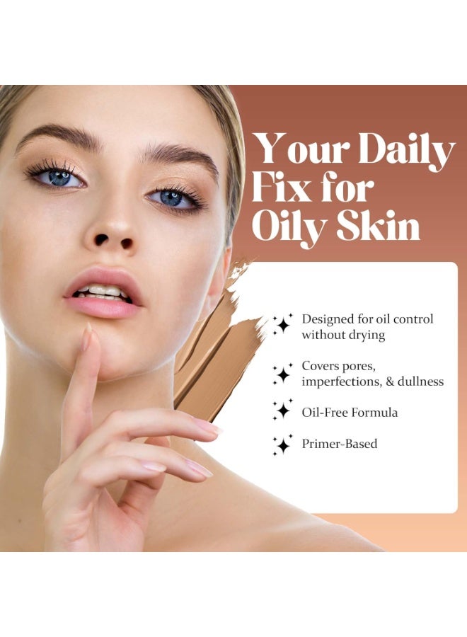 Colors Queen Oil Control Base Foundation | Combination of Primer, Concealer & Moisturizer, Skin Brightening | Water Resistant with Dewy Finish Foundation for Face Makeup (04 - Natural Almonds, 30ml) - Image 4